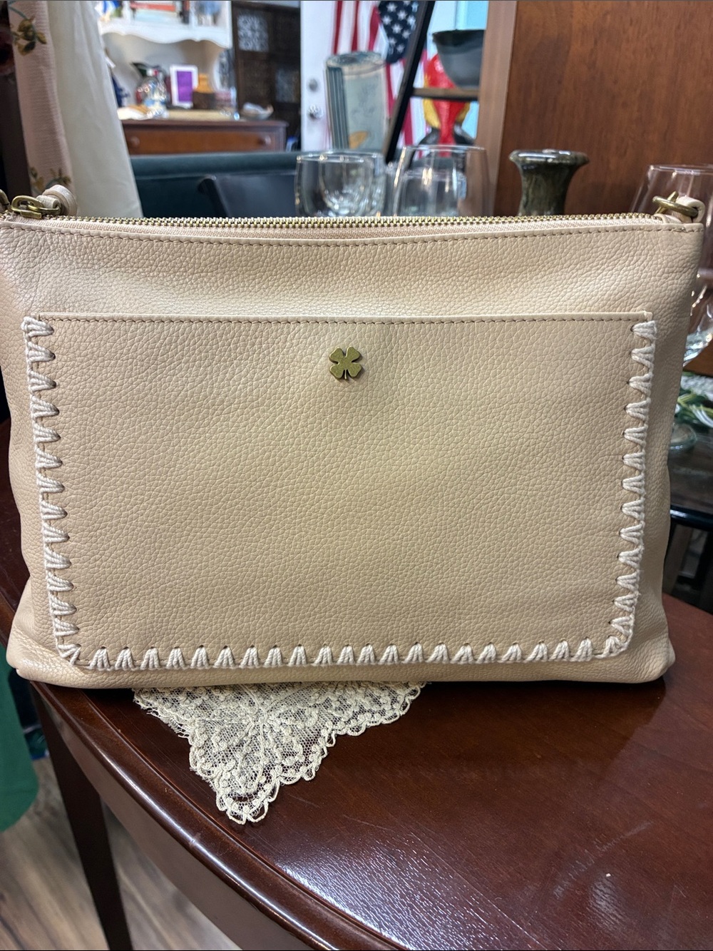 Lucky brand cream medium bag